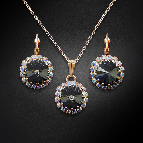 Komplekts "Klaris III (Grafitas)" su Swarovski™ kristalais